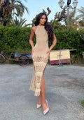 Abito lurex oro con frange