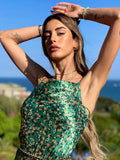 Abito a fiori verde