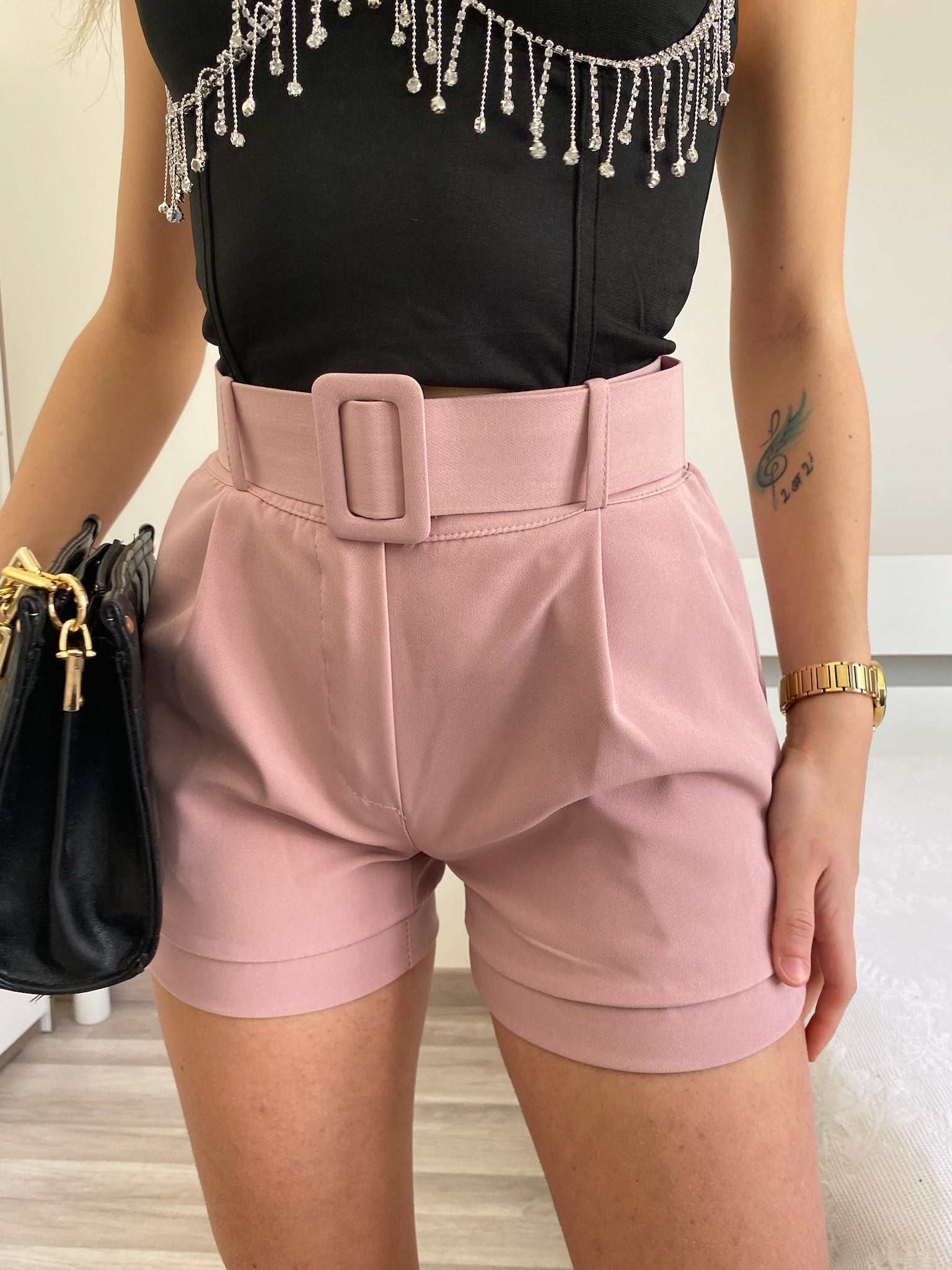 Completo giacca e Short cipria