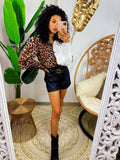 Camicia animalier bicolore