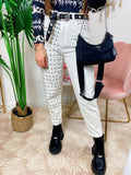 Jeans con borchie Bianco