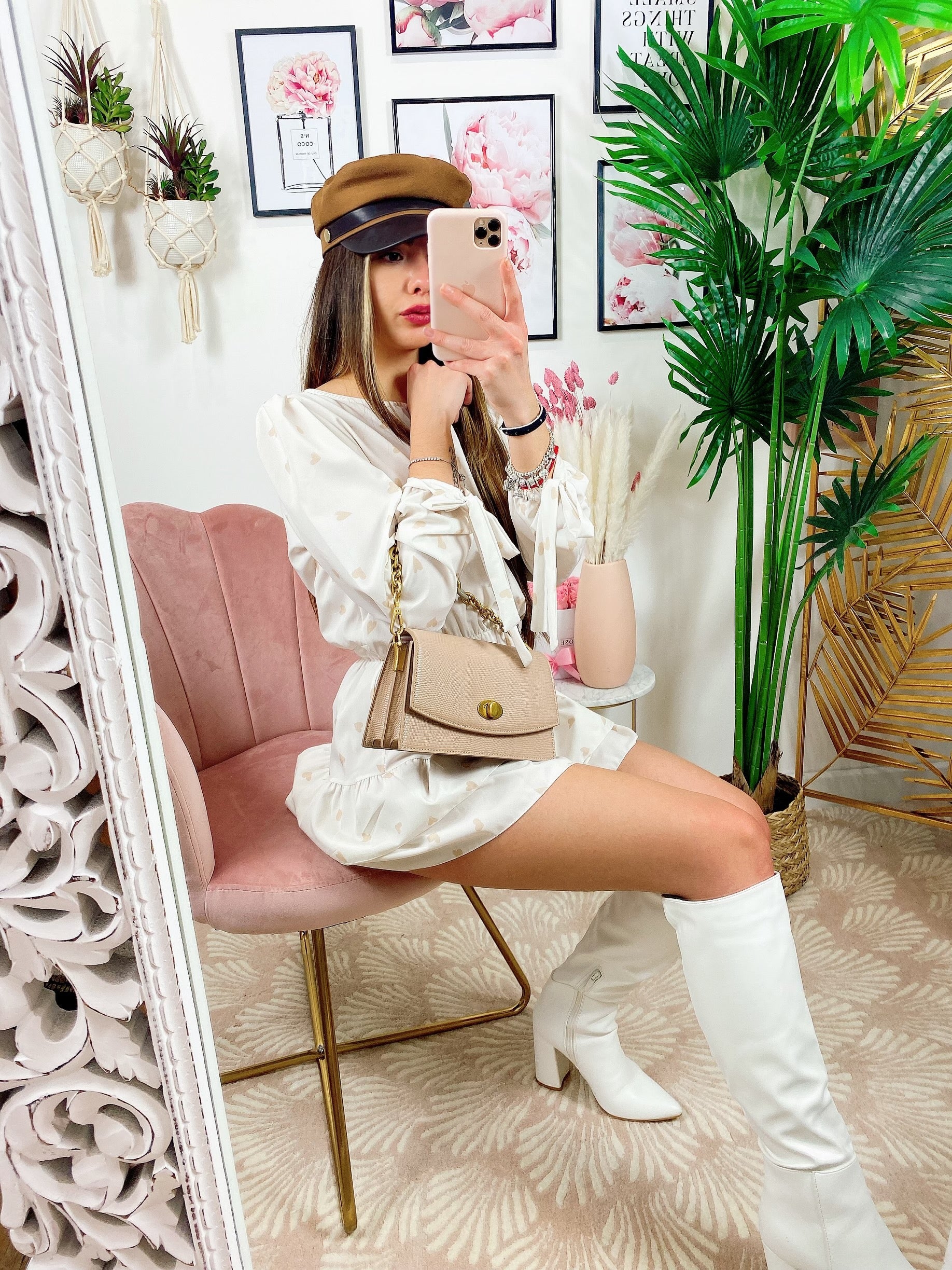 Tutina a Cuori con gonna a balze bianca