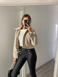 Giacchina crop beige