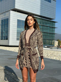 Cardigan in lurex zebrato choco gold
