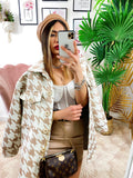 Giaccone pied de poule Beige