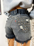 Short Levi’s Vintage con Borchie bagno grigio scuro