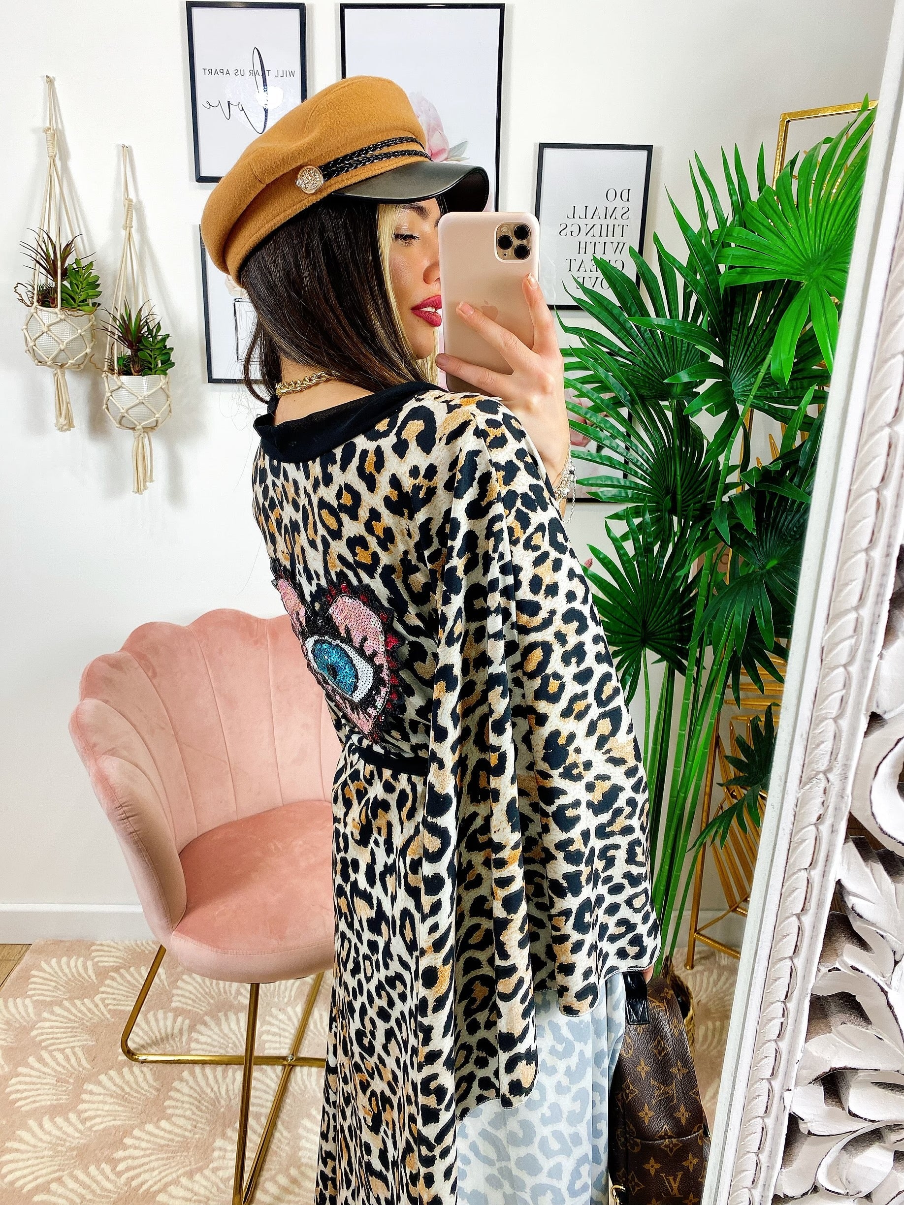 Maxi cardigan a fantasia maculato