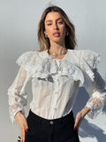 Camicia in pizzo bianca