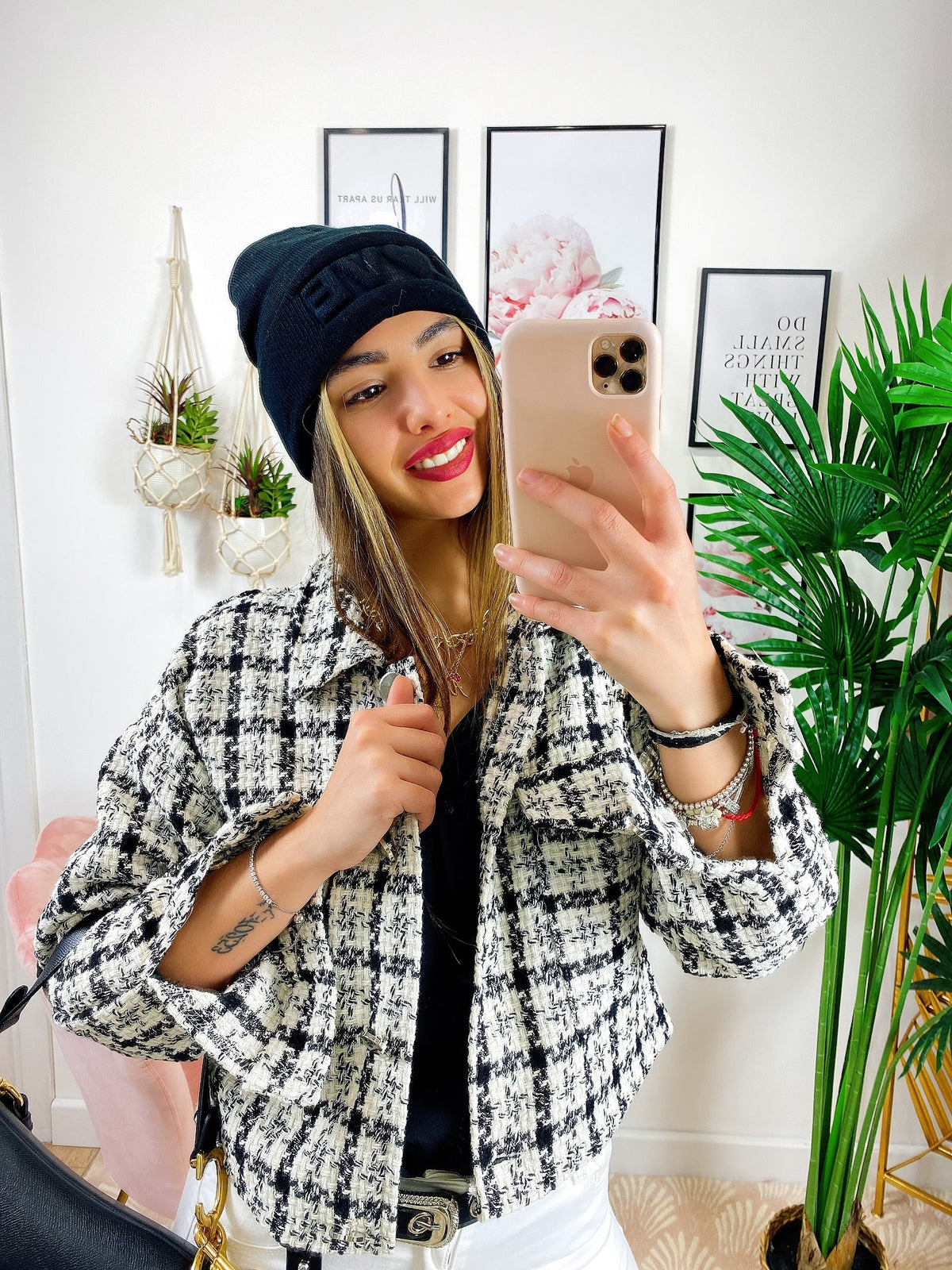 Giacca in tweed Nera
