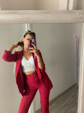 Completo giacca e pantalone ciliegia