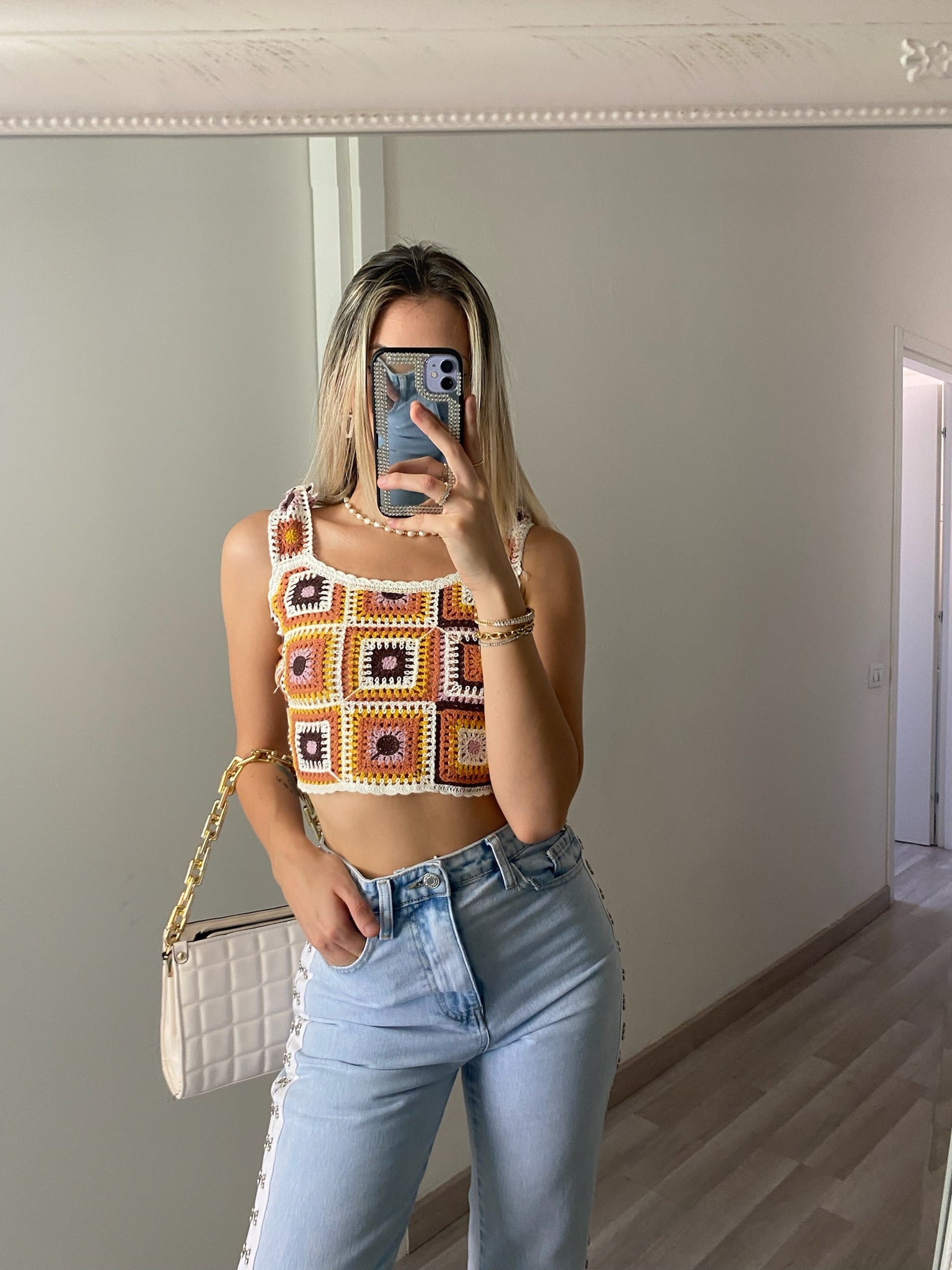 Top crochet toni nude