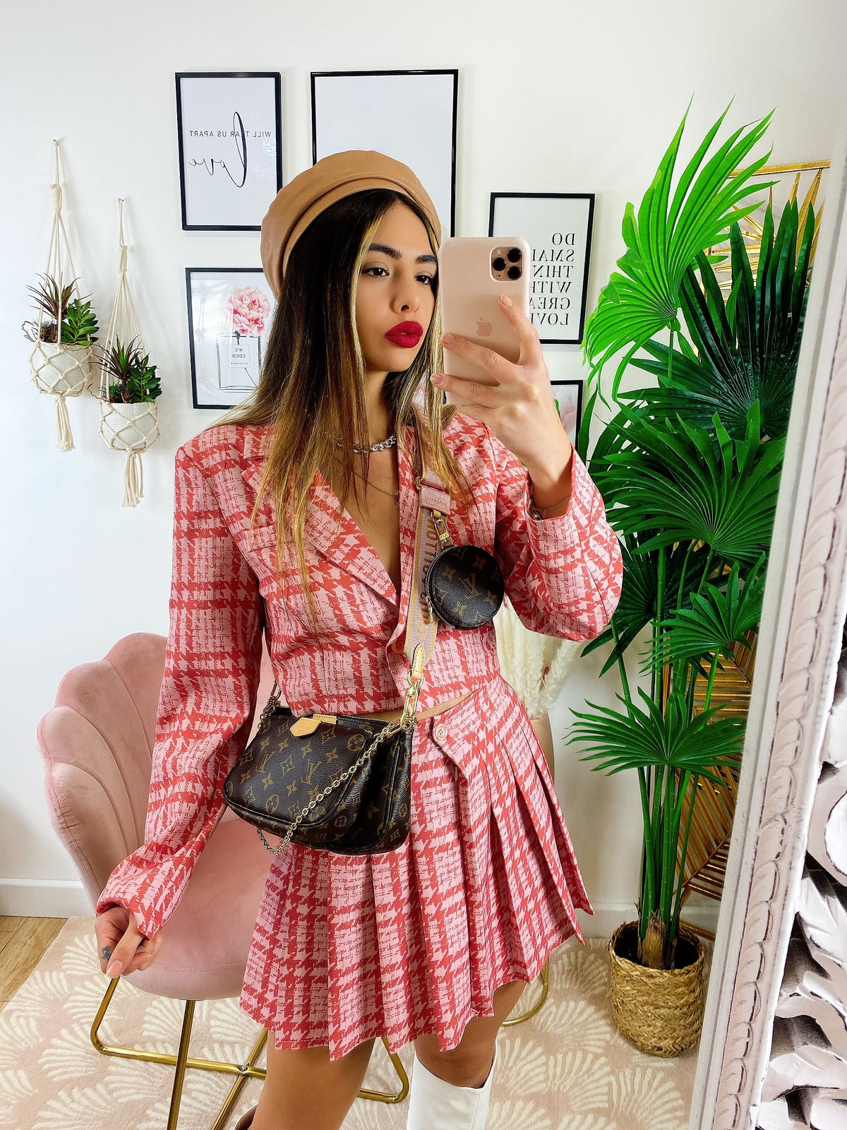 Completo Giacca Corta e Gonna Rosa