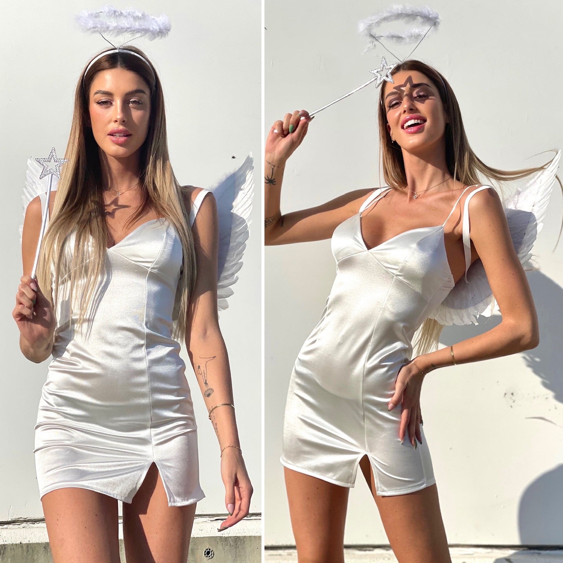 Abito in raso bianco
