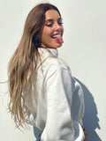 Felpa bianca manica ampia