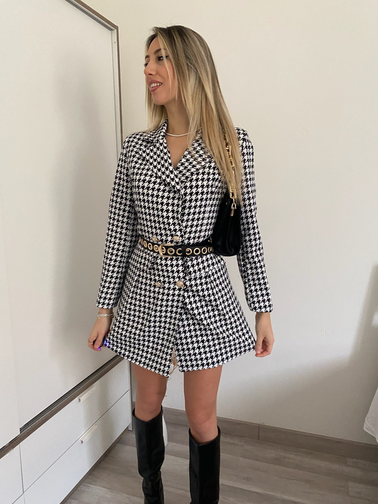 Abito a blazer pied de poule