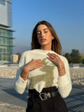 Maglione con renna bianco