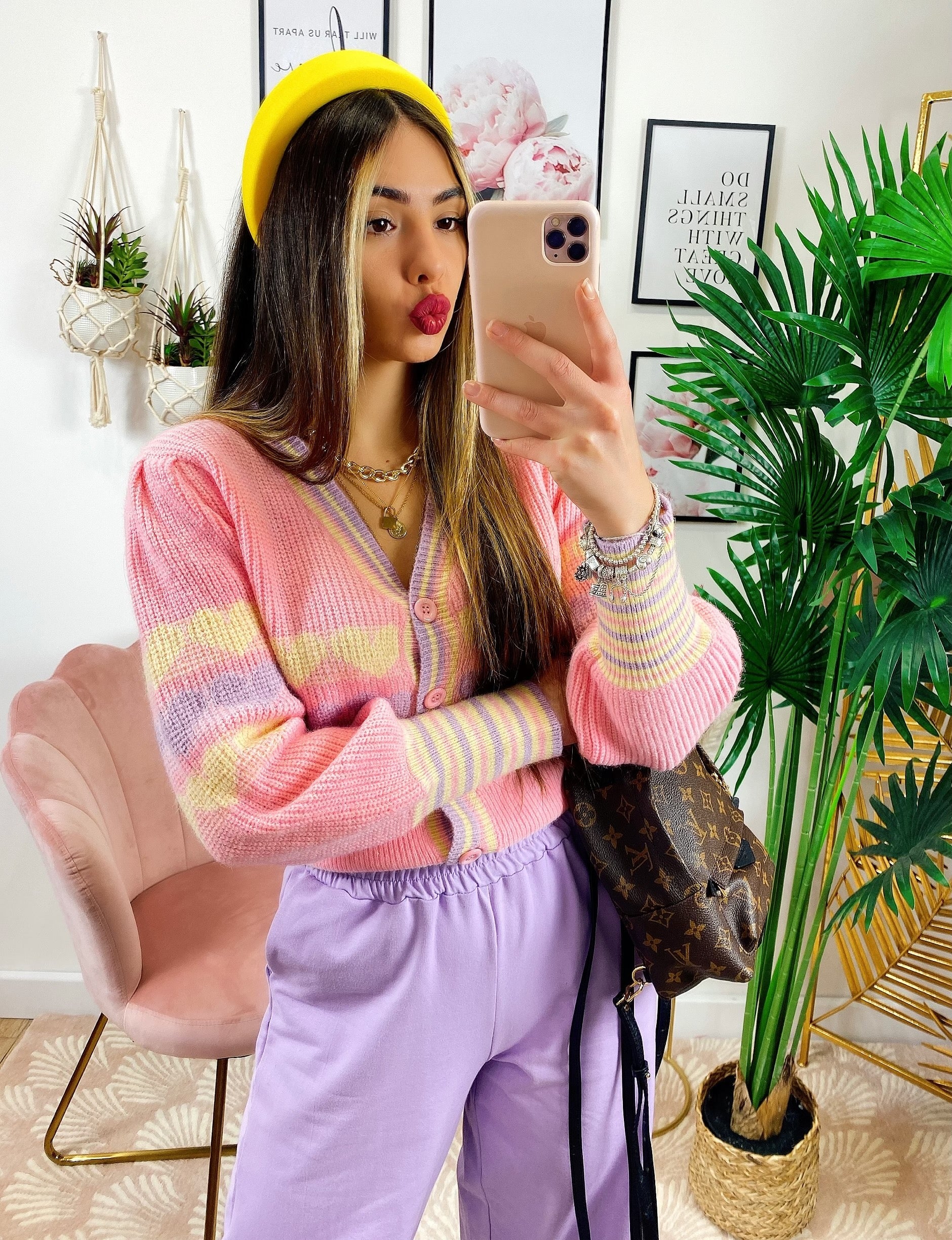 Maglioncino con Cuori Rosa e lilla