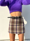Gonna in tweed dettaglio viola