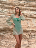 Pareo menta con lurex