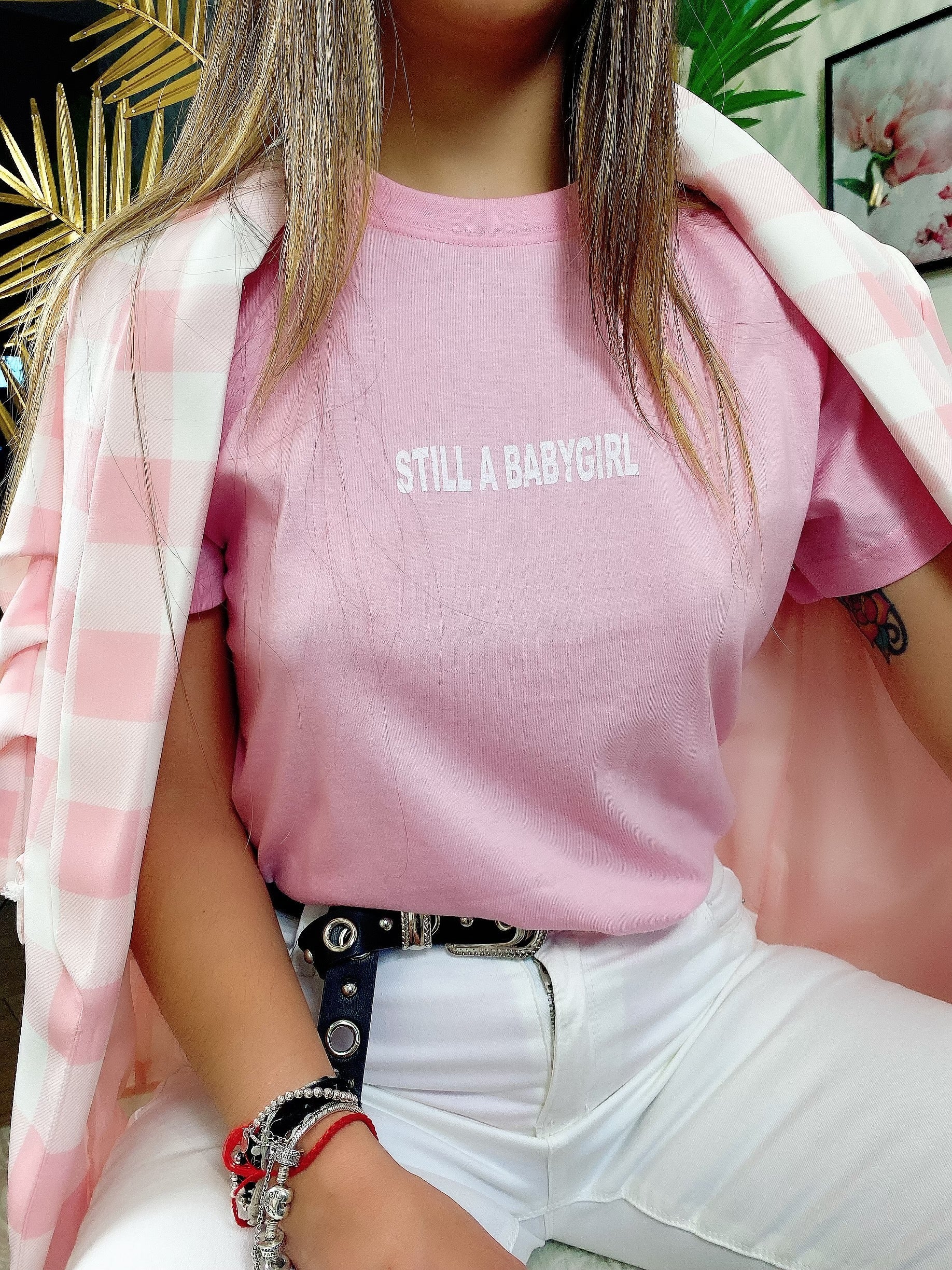 Giacca a Quadri Rosa