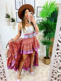 Gonna asimmetrica fuxia arancio