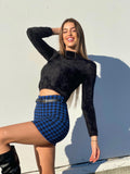 Gonna in tweed blue