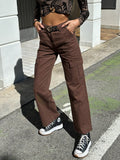 Pantalone cargo choco