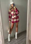 Completo giacca e gonna tweed Fuxia nude
