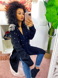 Cardigan lungo con perle