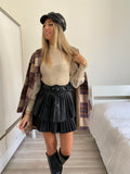 Cappotto check nude