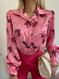 Camicia con stampa animalier fuxia