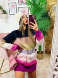 Maxi maglione colorato