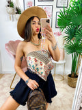 Top stampa bandana A fiori