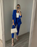 Completo giacca e pantalone blu elettrico