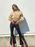 Felpa beige manica ampia