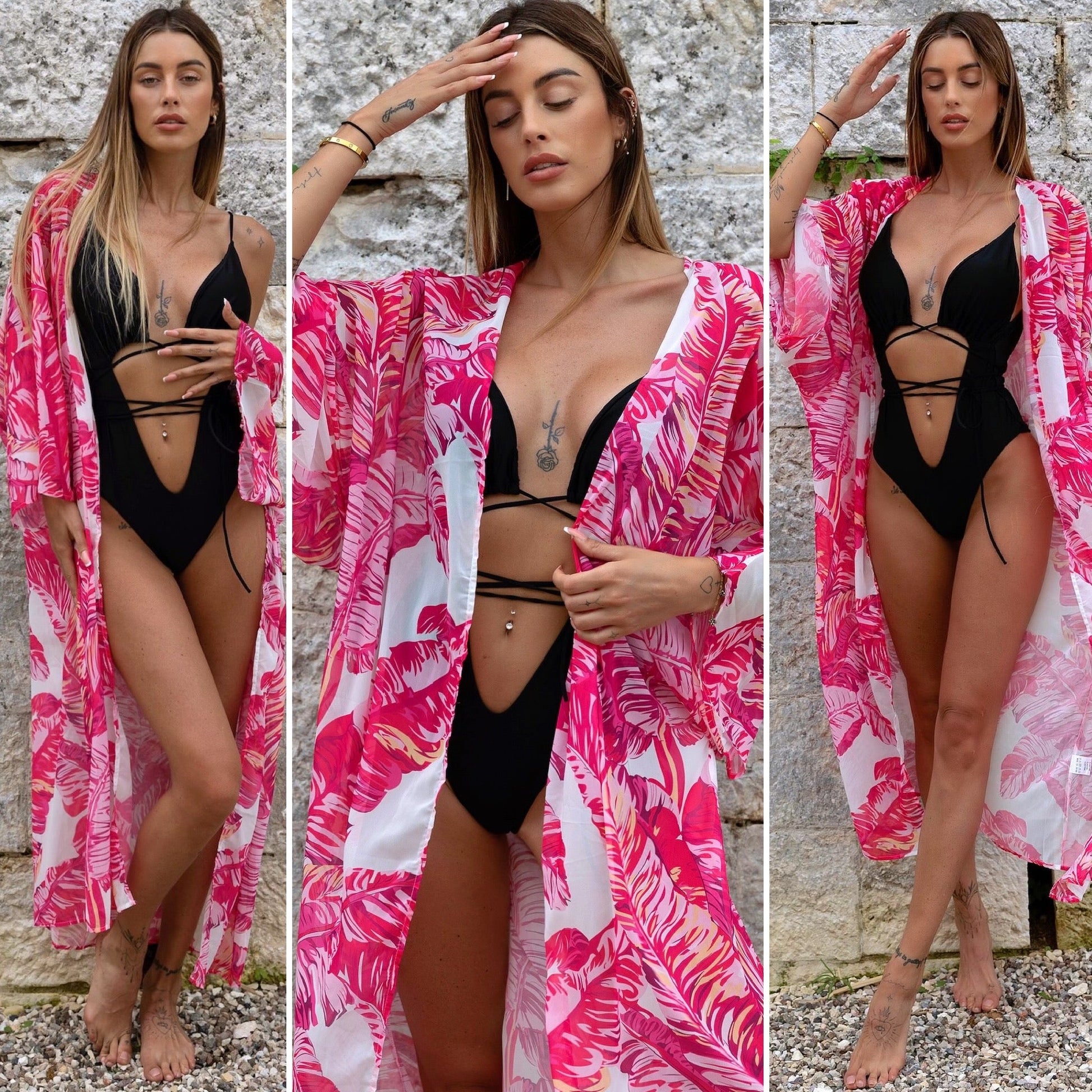 Body con kimono e cintura