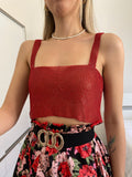 Top luxsequin rosso