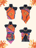 Top stampato con collana