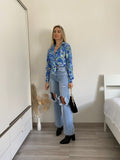 Camicia floreale azzurra