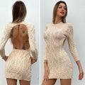 Abito a trecce schiena aperta beige