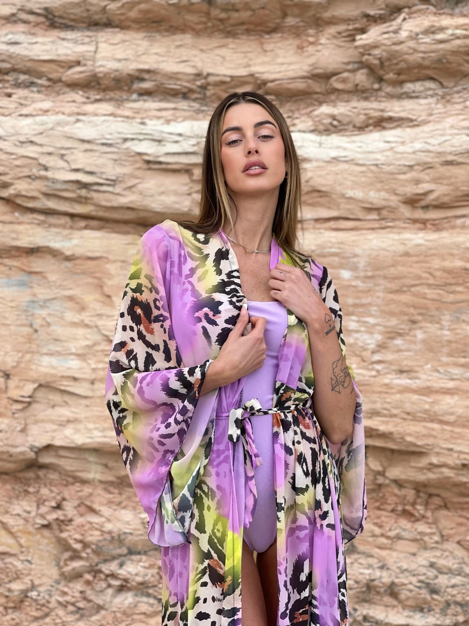 Kimono animalier lilla