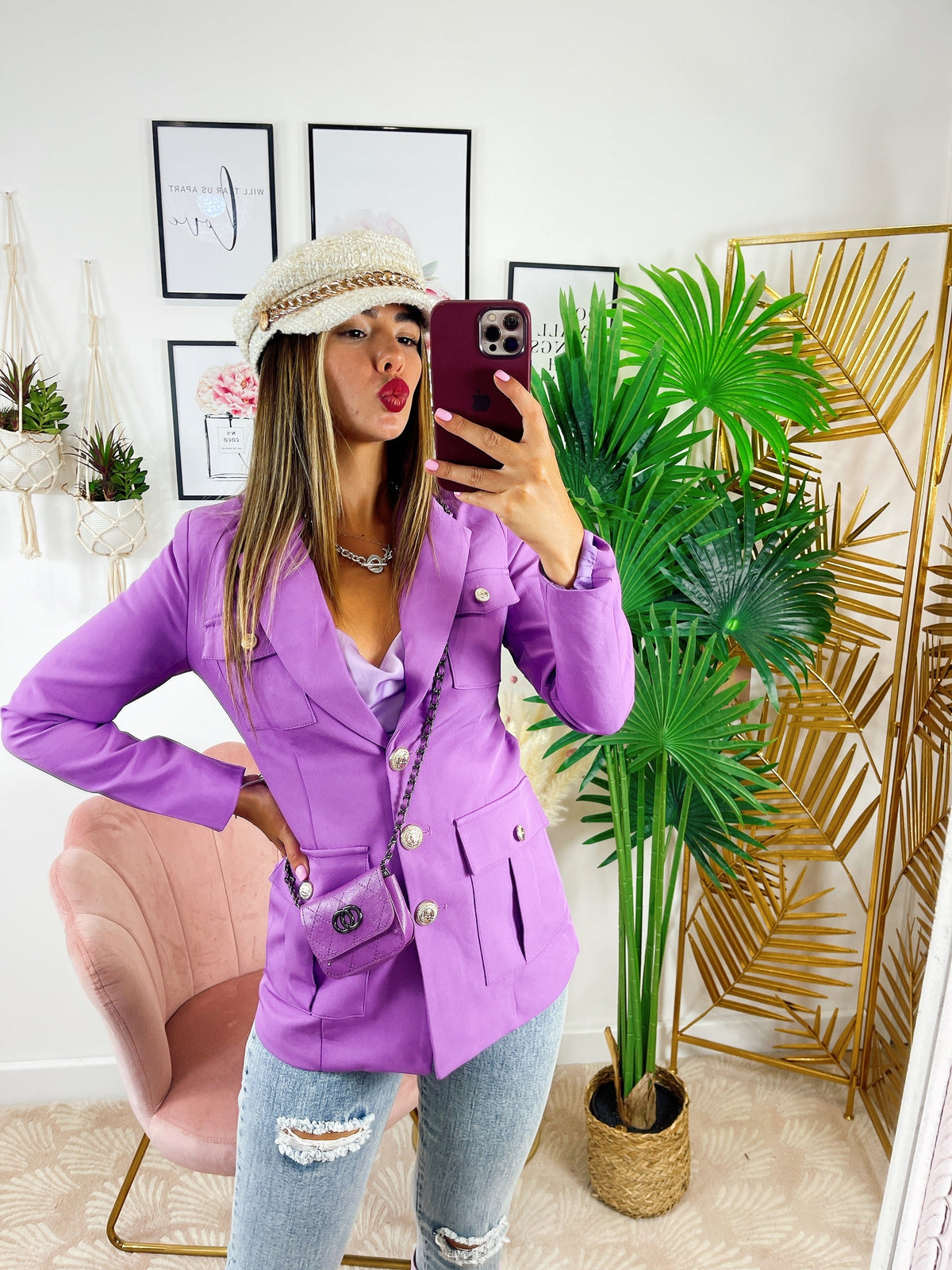 Blazer Purple con Borsetta