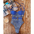 Body intero blu a pois bianchi