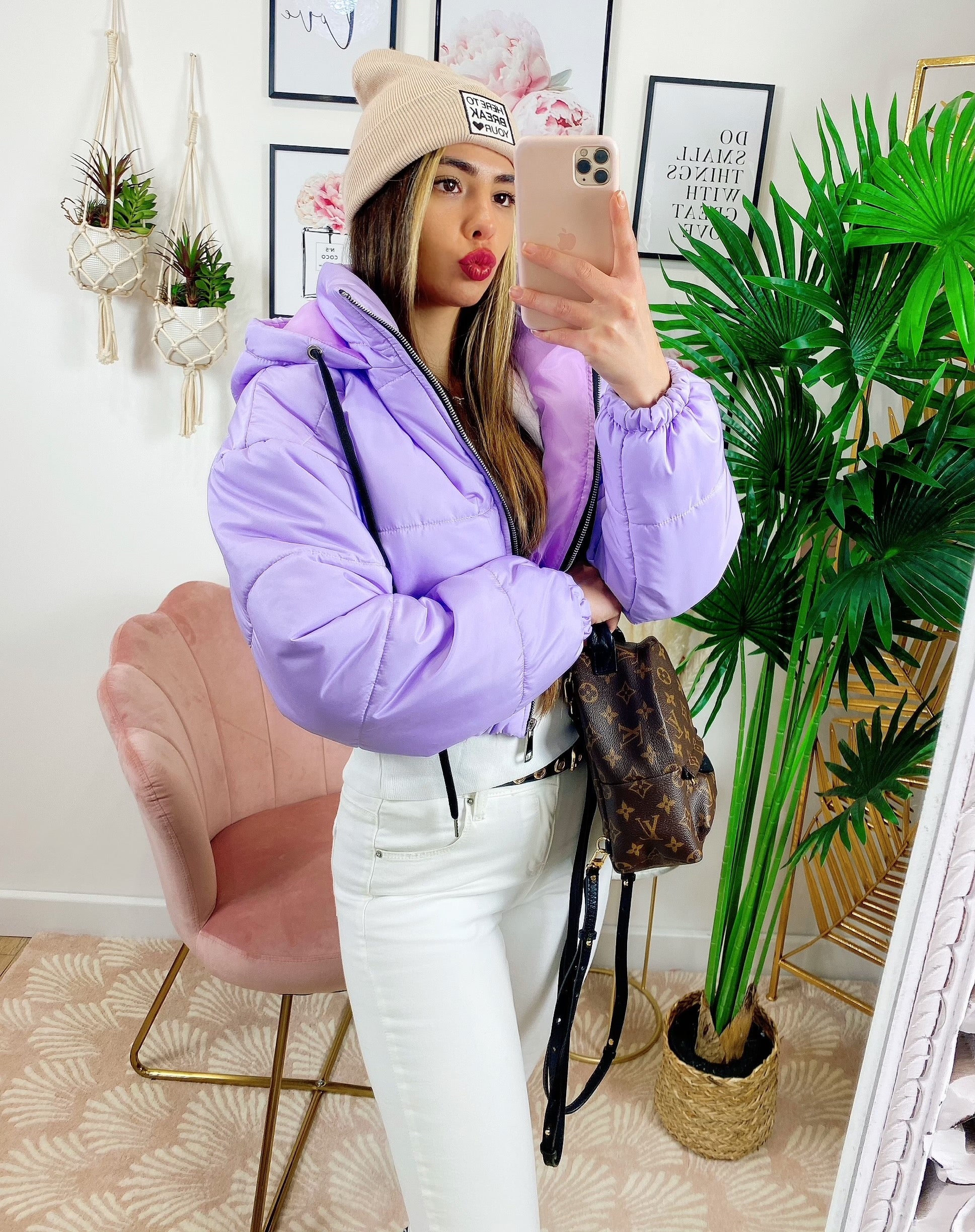 Bomber crop lilla