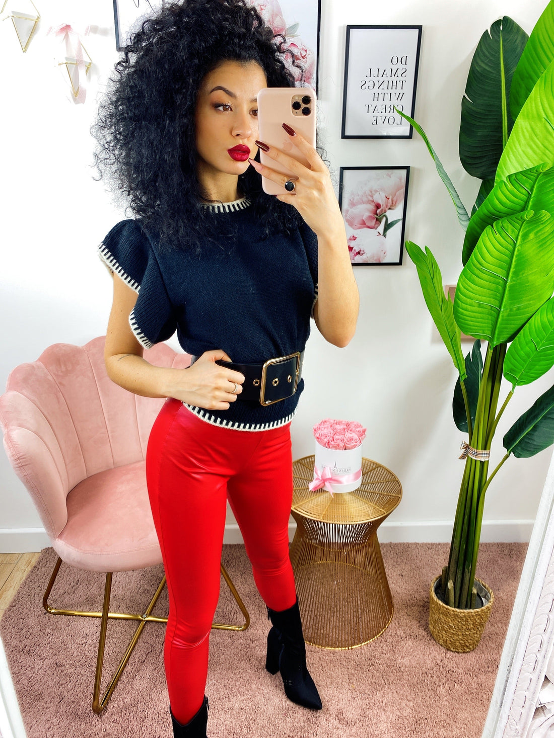 Leggins eco pelle Rosso