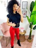 Leggins eco pelle Rosso