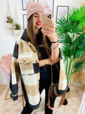 Giacca a quadri Beige con frange