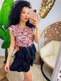 Maglia con spalline bombate rosa