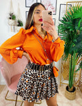 Camicia con bottoni gold arancio