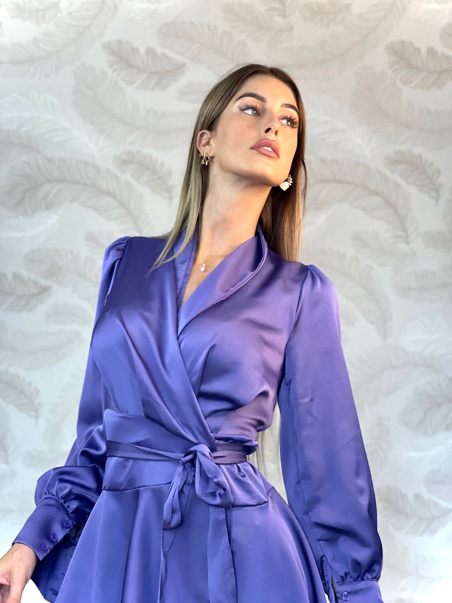 Abito in raso purple